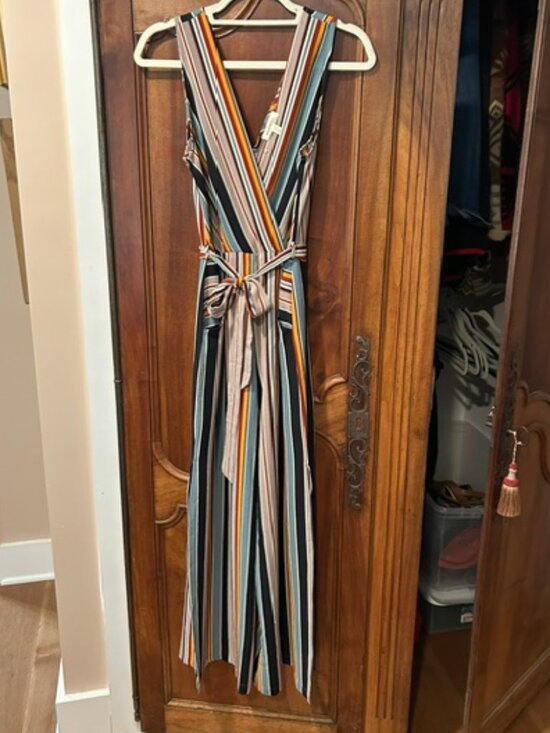 Monteau Los Angeles Pants - Monteau Los Angeles striped jumpsuit, size S